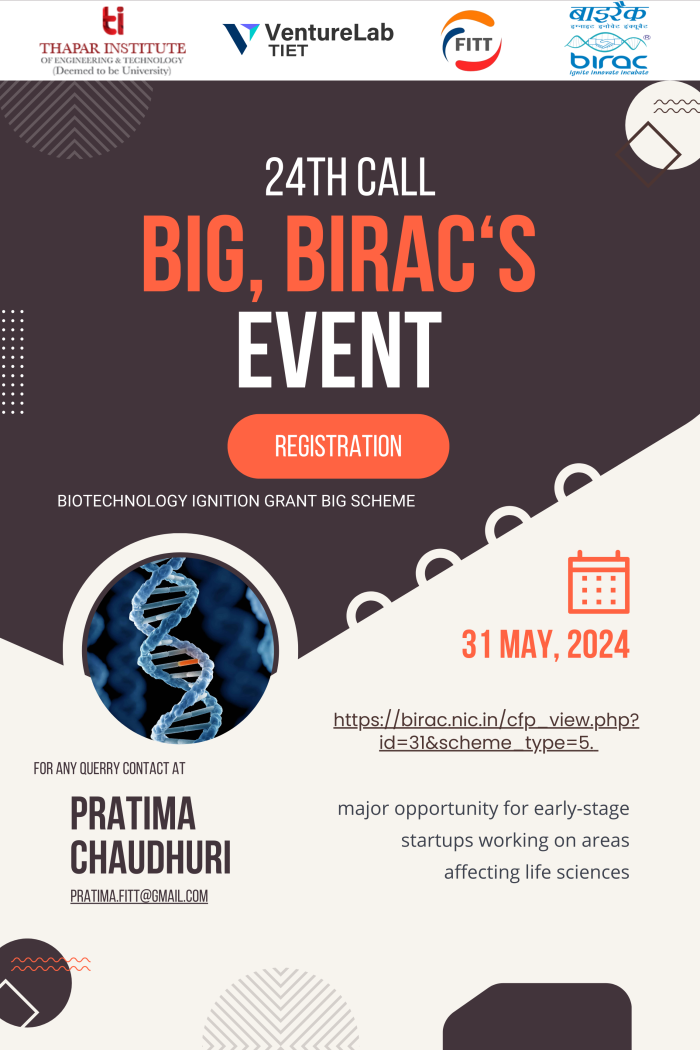 24th Call of BIG BIRAC's Flagship Program
